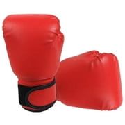 Boxing Gloves Kick Boxing Leather Sparring Heavy Bag Workout MMA Gloves Adult and Children , Red Adult